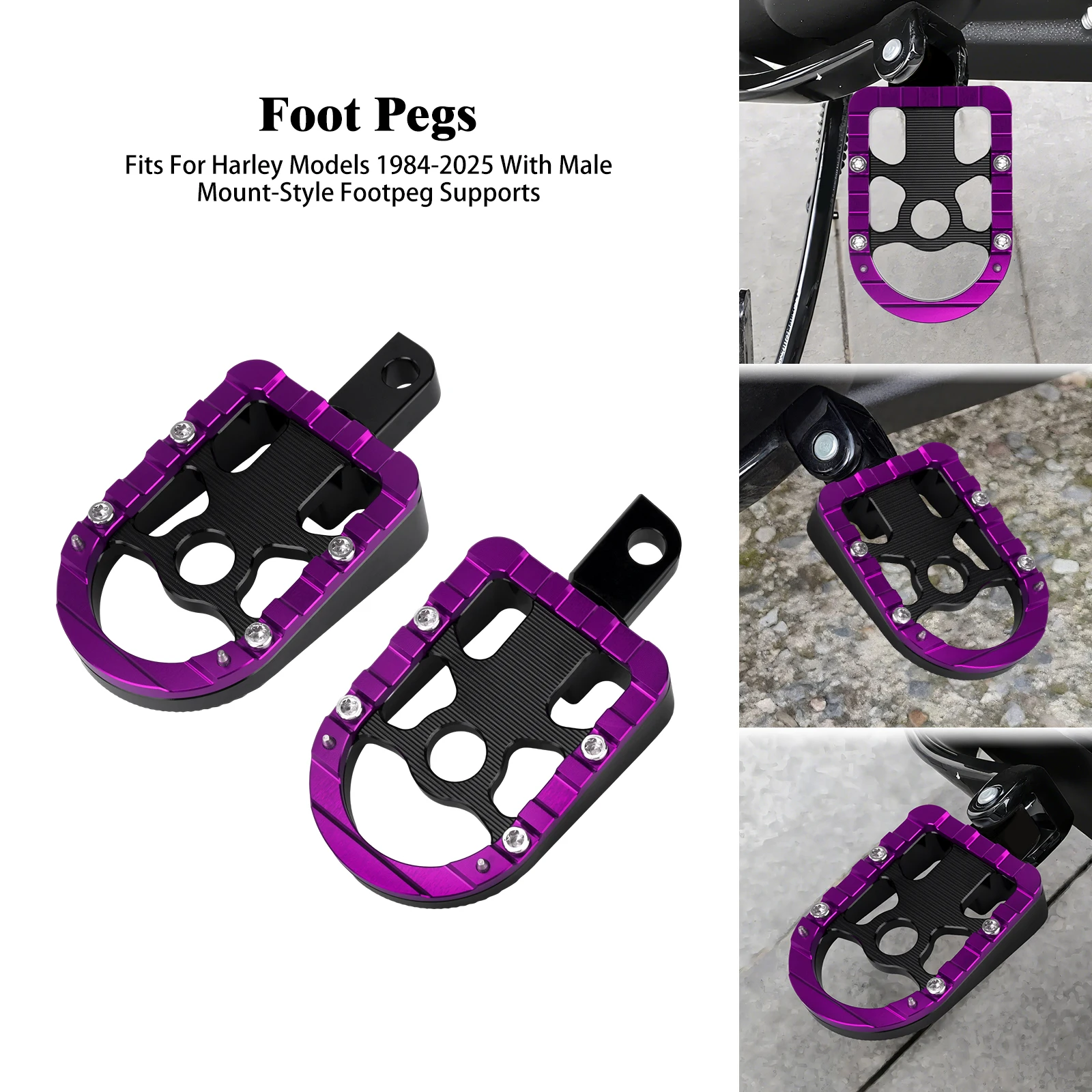 

Motorcycle Rear Footrest Passenger Floorboards Footpegs For Harley Touring Road Electra Street Glide FLHR Softail FL Slim FLHC
