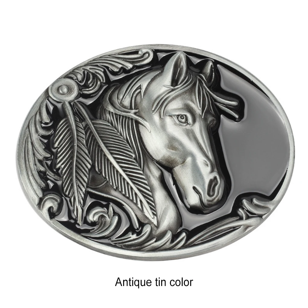 Vintage Animal Skull Horse Head Belt Buckle Easy To Install And Replace On Jeans Decorative Effect