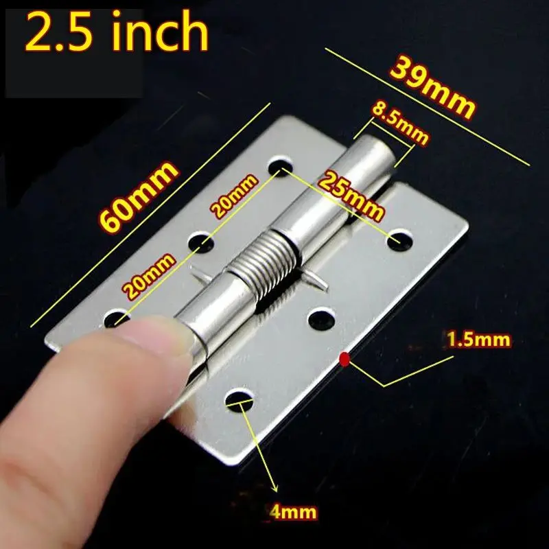 1PC Self Closing Spring Door Hinge Stainless Steel Hardware 1/1.5/2/2.5 Inch For Windows Cabinets Jewelry Boxes Door Hing