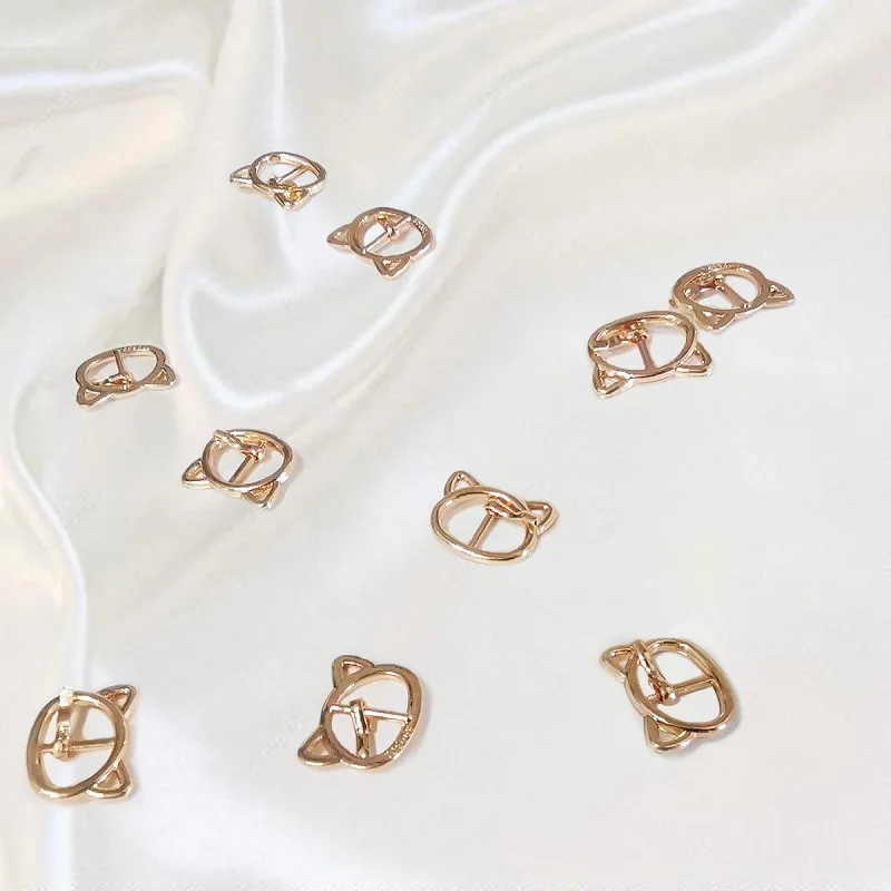 Cat Head Shape Mini Metal Buckle DIY Doll Dress Patchwork Handmade Craft Sewing Accessory
