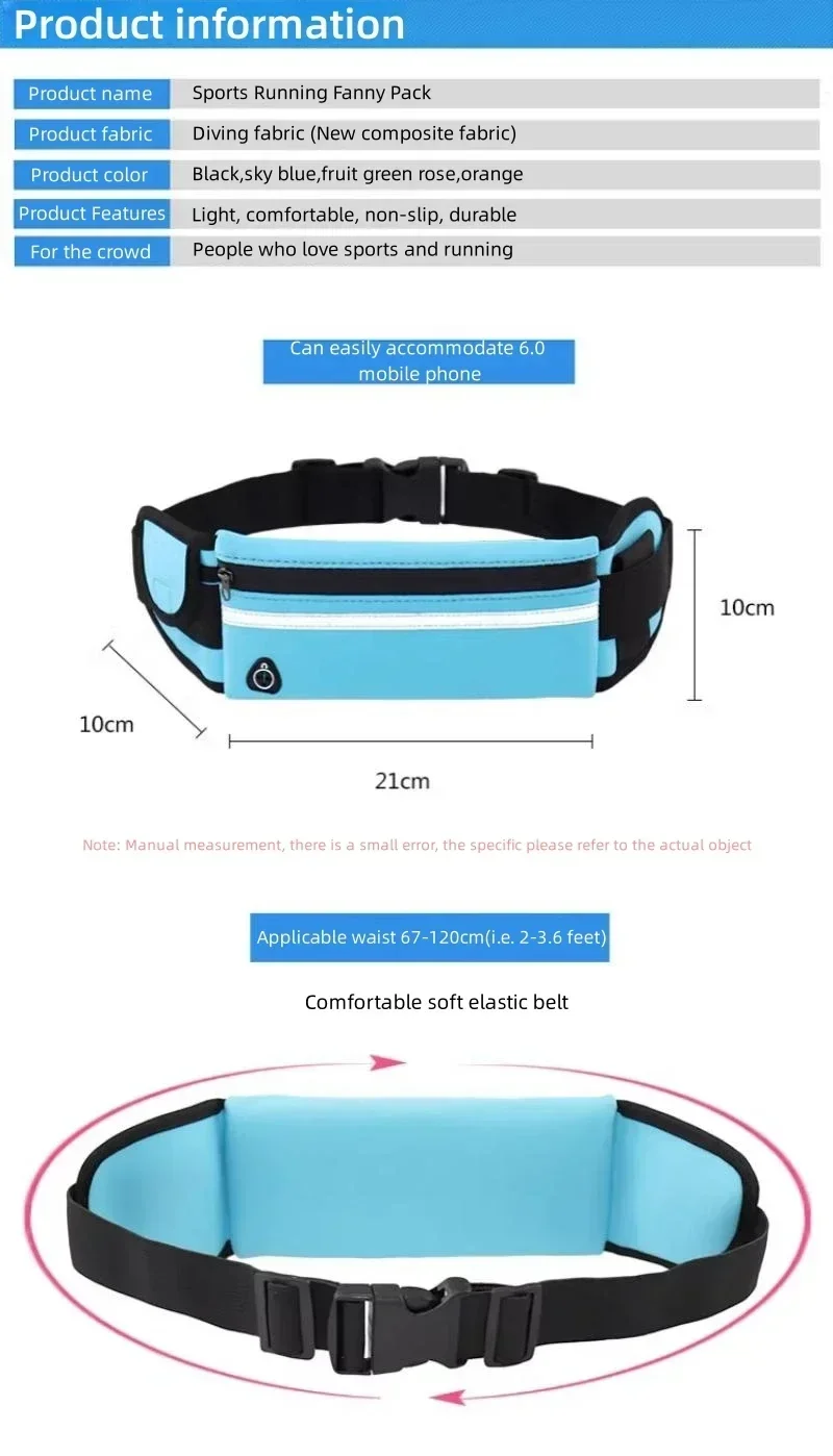 1 Stück Laufgürteltasche, Hüfttasche für Damen, Gürteltasche für Herren, Sporttasche, Handytasche, Fitness-Lauf-Handytasche, Jogging- und Fahrradtasche – Detail 2