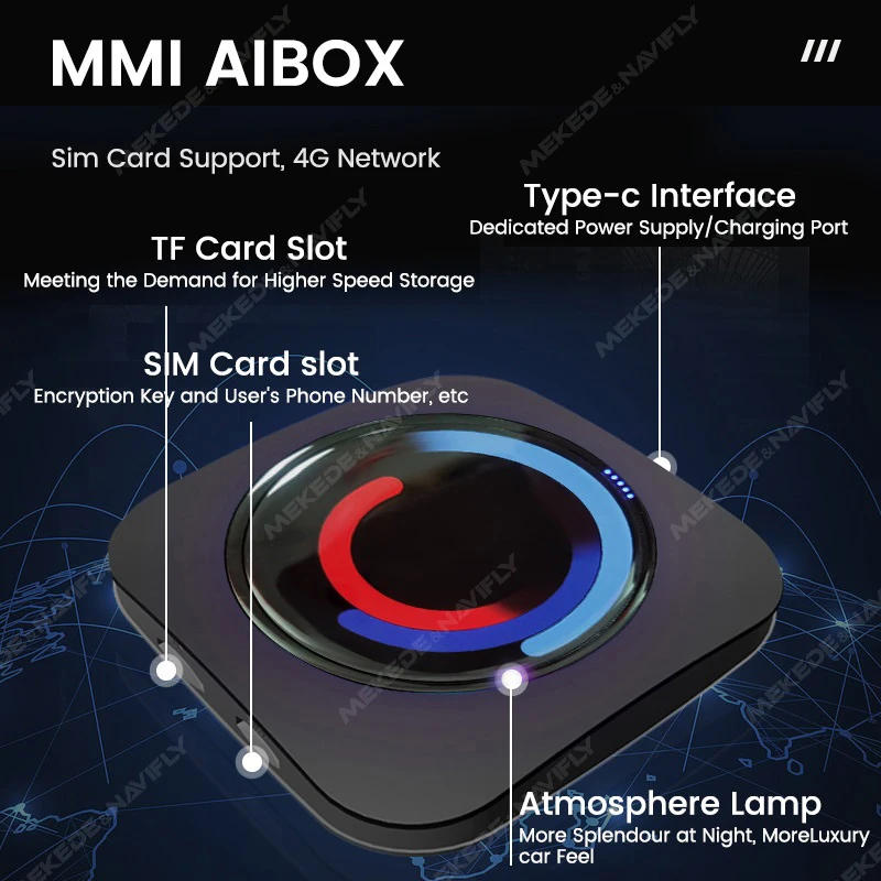 MEKEDE Snapdragon CPU AI BOX Multimedia Intelligente Box Kabelloses CarPlay Android Auto Für BMW ID9 ID8 ID7 ID6 Android 13 CarPlay Intelligenter Adapter-Box