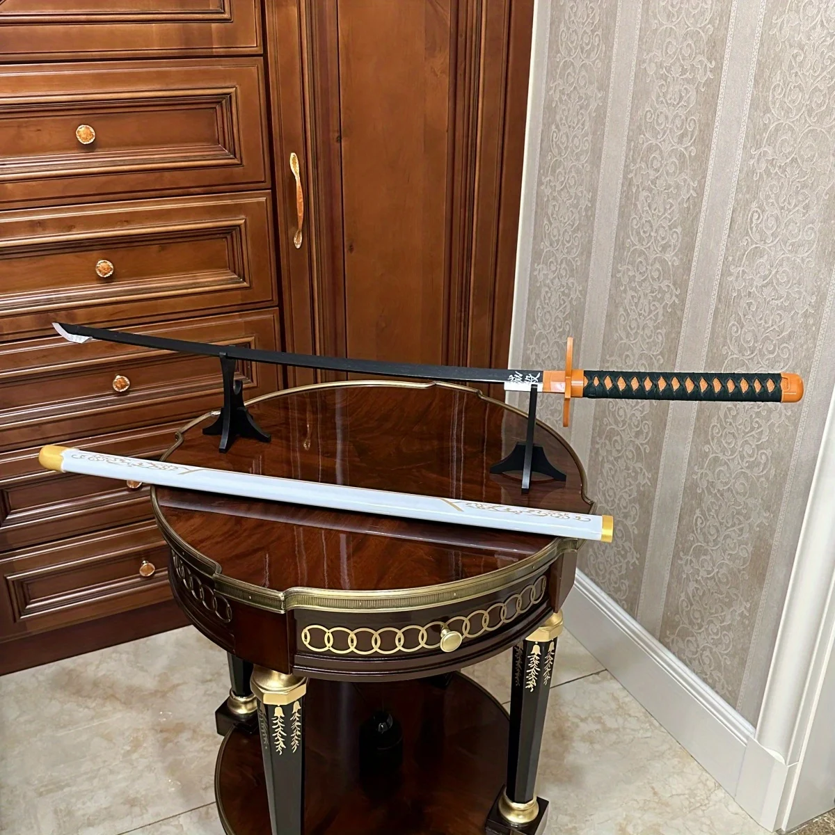 39.3 pollici Demone Slayer Kochou Shinobu Legno Katana Spada Sciabola Ninja Coltello Originale Samurai Sabre Accessori Cosplay Prop Giocattolo