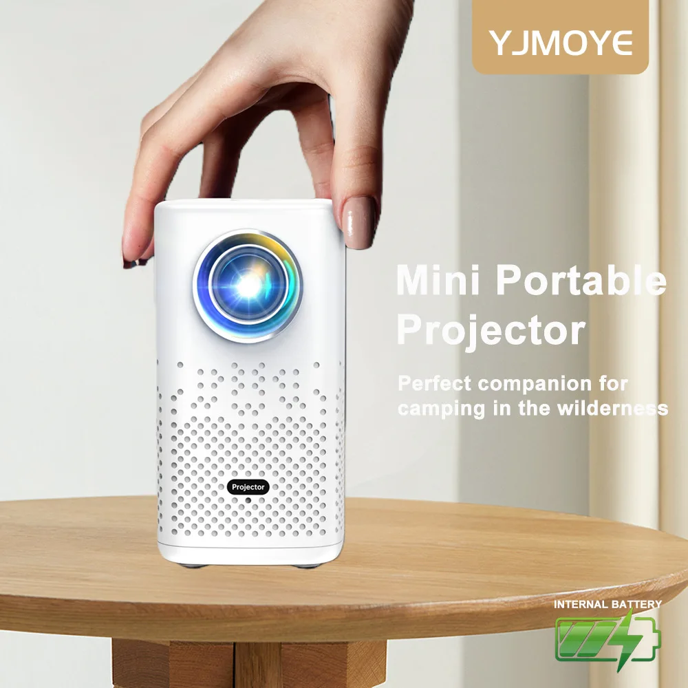 Projector with battery rechargeable portable high definition 4K mini projector outdoor projection screen
