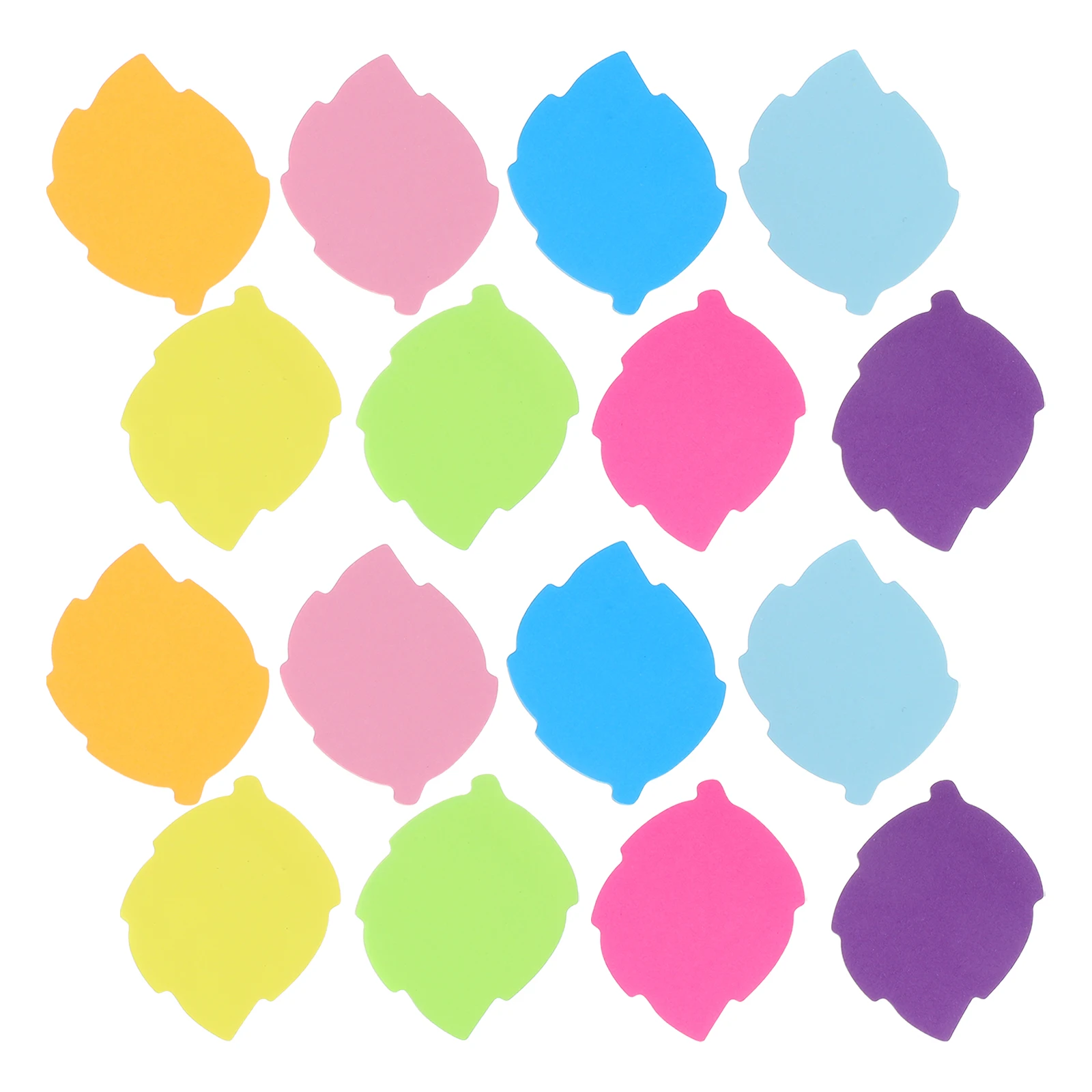 

16pcs Leaf Shape Self-Stick Memo Pads Colorful For Office Home School Spring Theme Adhesive Notepads Assorted