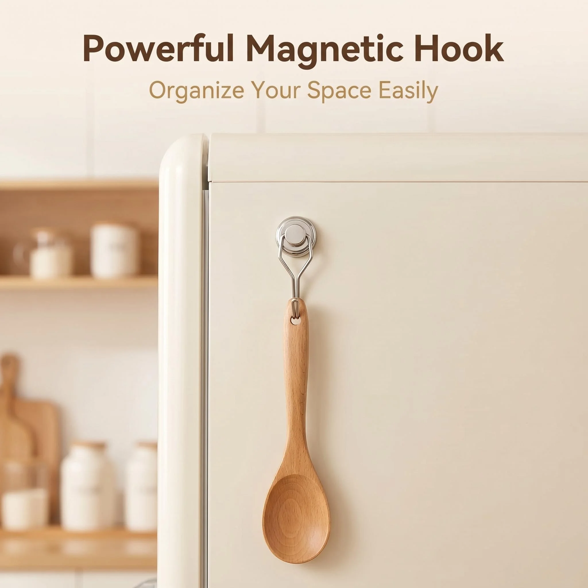 G16 Rotatable Strong Magnetic Hooks, Shiny Silver All-Metal Heavy Duty Magnet Hanger for Fridge, Iron Cabinet, Workshop Tool St