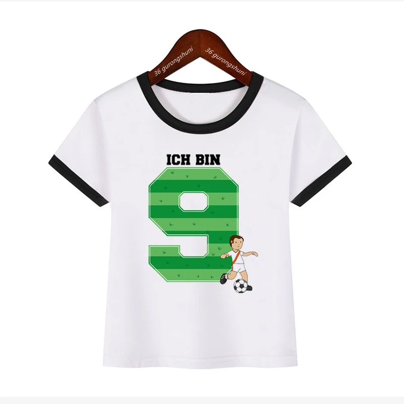 

New Boys T-Shirt Birthday Shirt 1-9 Years Boy Soccer Soccer Sport T-Shirt Custom Name Kids Birthday Clothing Short Sleeve Tops