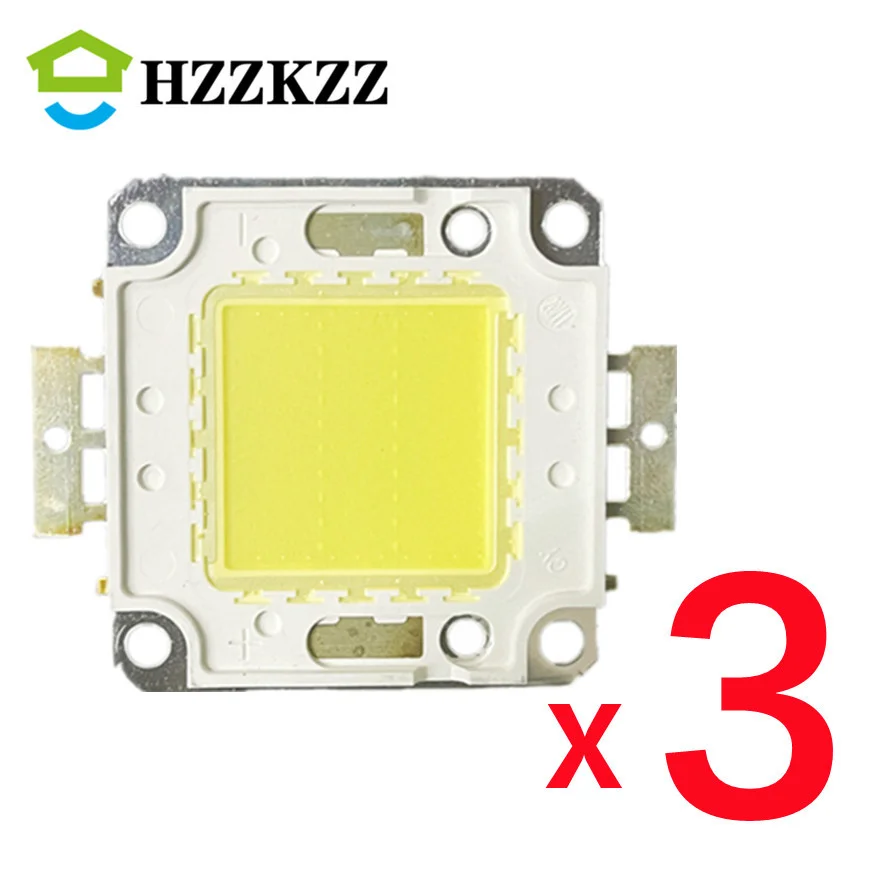 3/szt Koraliki LED o wysokiej jasności Chip 100W 50W 30W 20W 10W LED COB Chip Biały Ciepły Biały do DIY Reflektor powodziowy