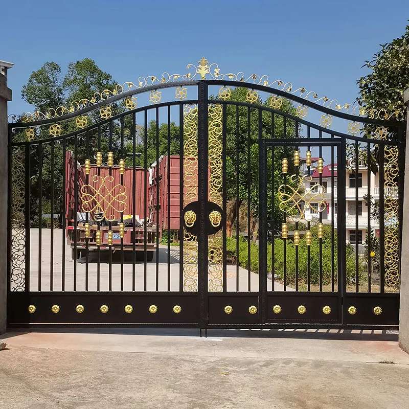 Retro European wrought iron gate Art garden gate Community side door Hollow carved courtyard door
