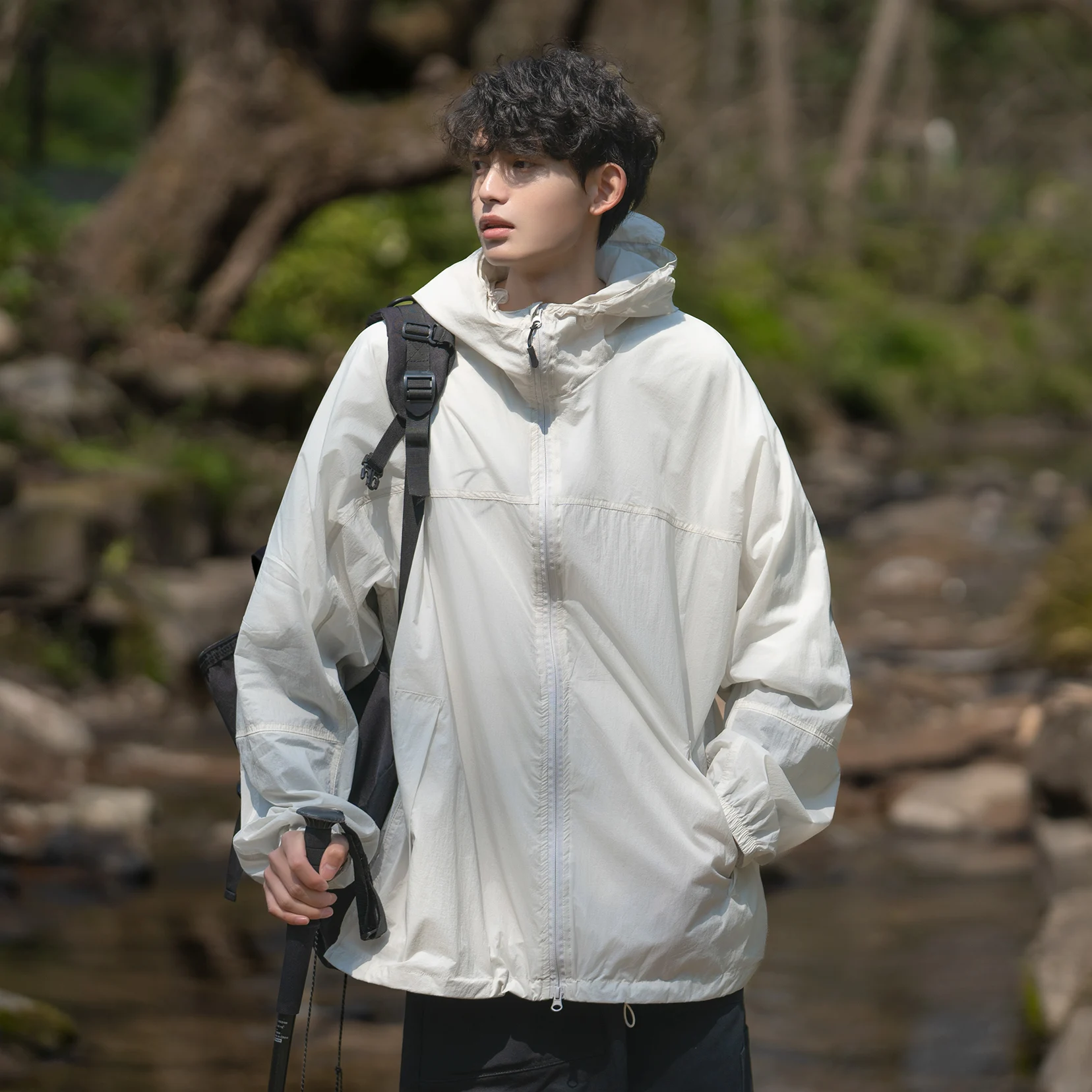 

Мужская летняя куртка из ледяного шелка для активного отдыха на природе, тонкая, с защитой от УФ-излучения, в ретро-стиле