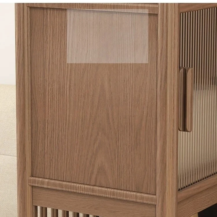 Winter wood solid wood porch cabinet, living room entry screen partition cabinet, door shoe cabinet integrated bookshelf,