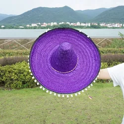 Colorful Wide Brim Mexican Party Hat Summer Sombrero Halloween Straw Hats Decor Party Sun Hat Men