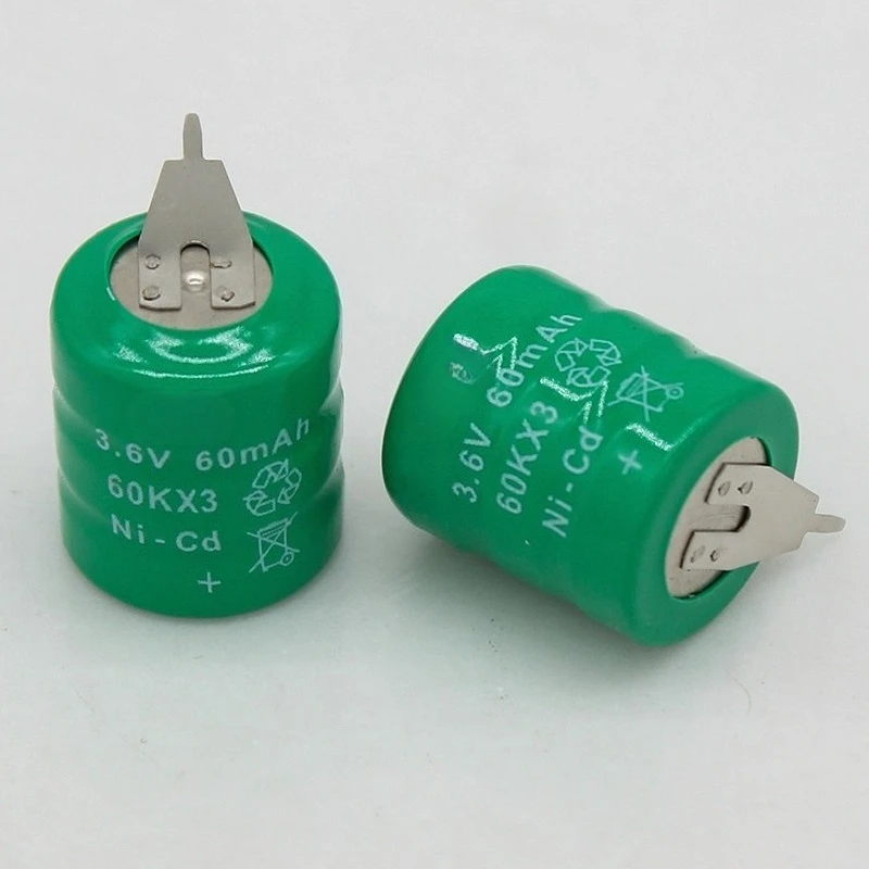 Para batería de níquel-cadmio Oahe NI-CD 3,6 V 60 mAh batería de pila de botón recargable