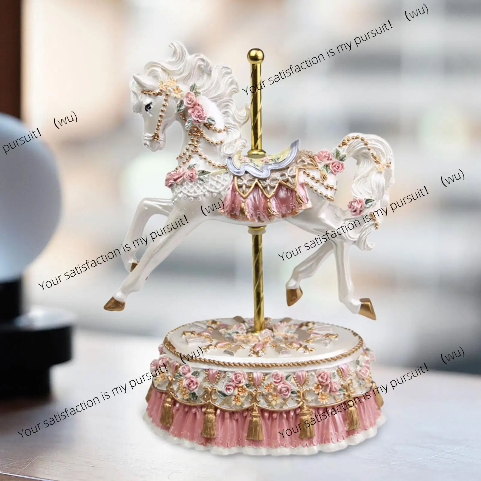 for Farmhouse Parties Desktop Carousel Horse Statue Party Ornament Music Box
