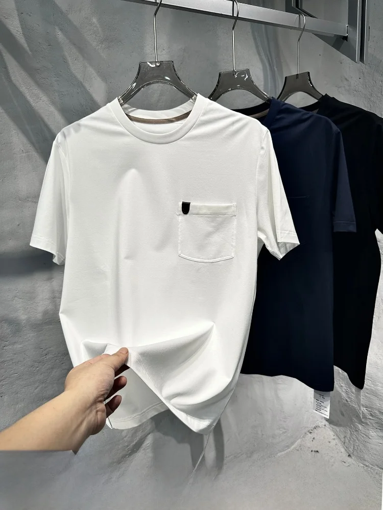 

Мужская футболка Giza45 из длинноволокнистого хлопка с коротким рукавом, повседневный дизайн, летняя модная модель, приталенный крой, круглый вырез