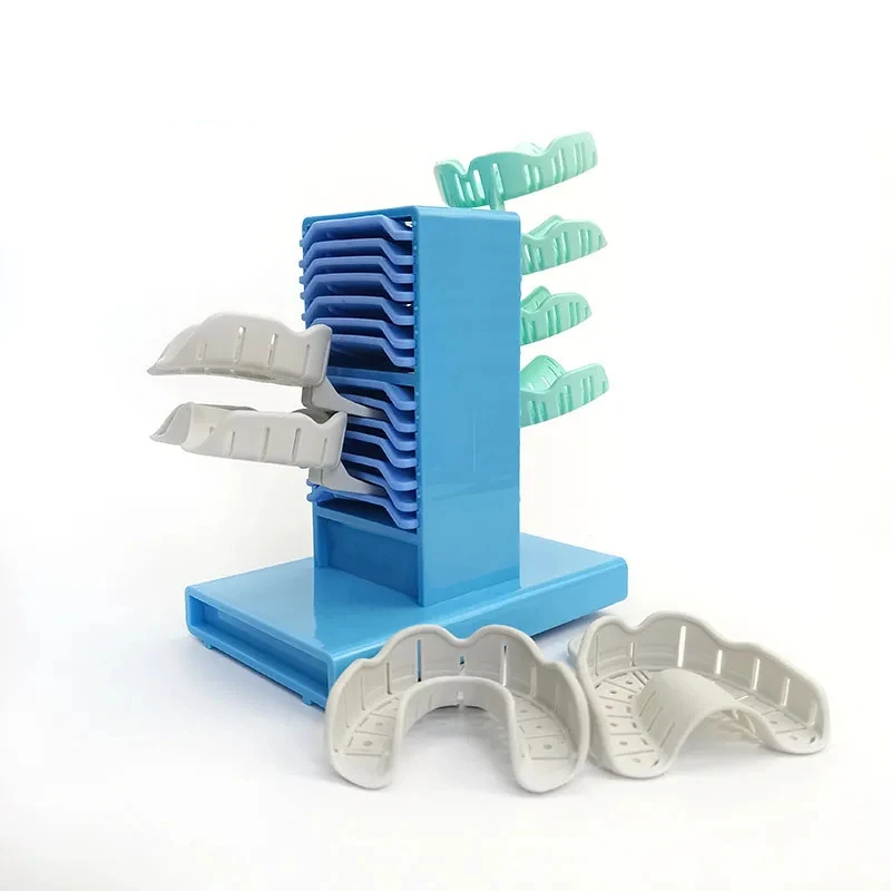 Dental Tooth Tray Bracket Rack Place The Shelf 14 Floors 4 Colors Plastic Dental Tools Taking An Oral Impression Pallet Rack