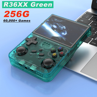 BOYHOM 256G R36XX Hand-held Game Consoles Video player RG35XX 3.5-inch IPS Screen Retro Game Player 3000 mAh 128G/64G Green