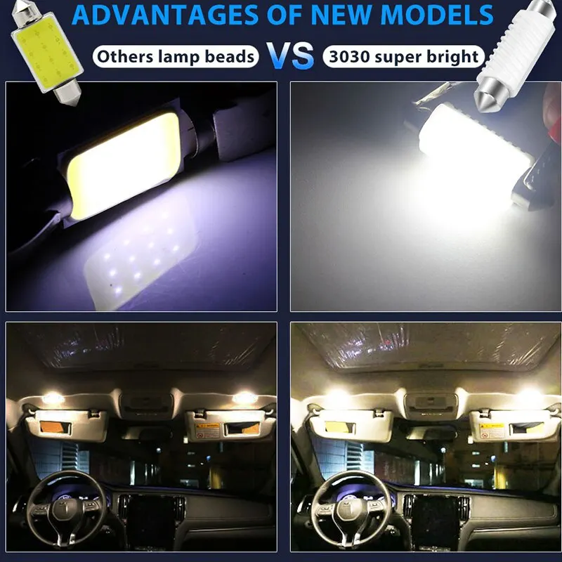 10x C5W 12v Led Festoon LED Light C10W Canbus 31MM 36MM39MM41MM Interior Reading Light White