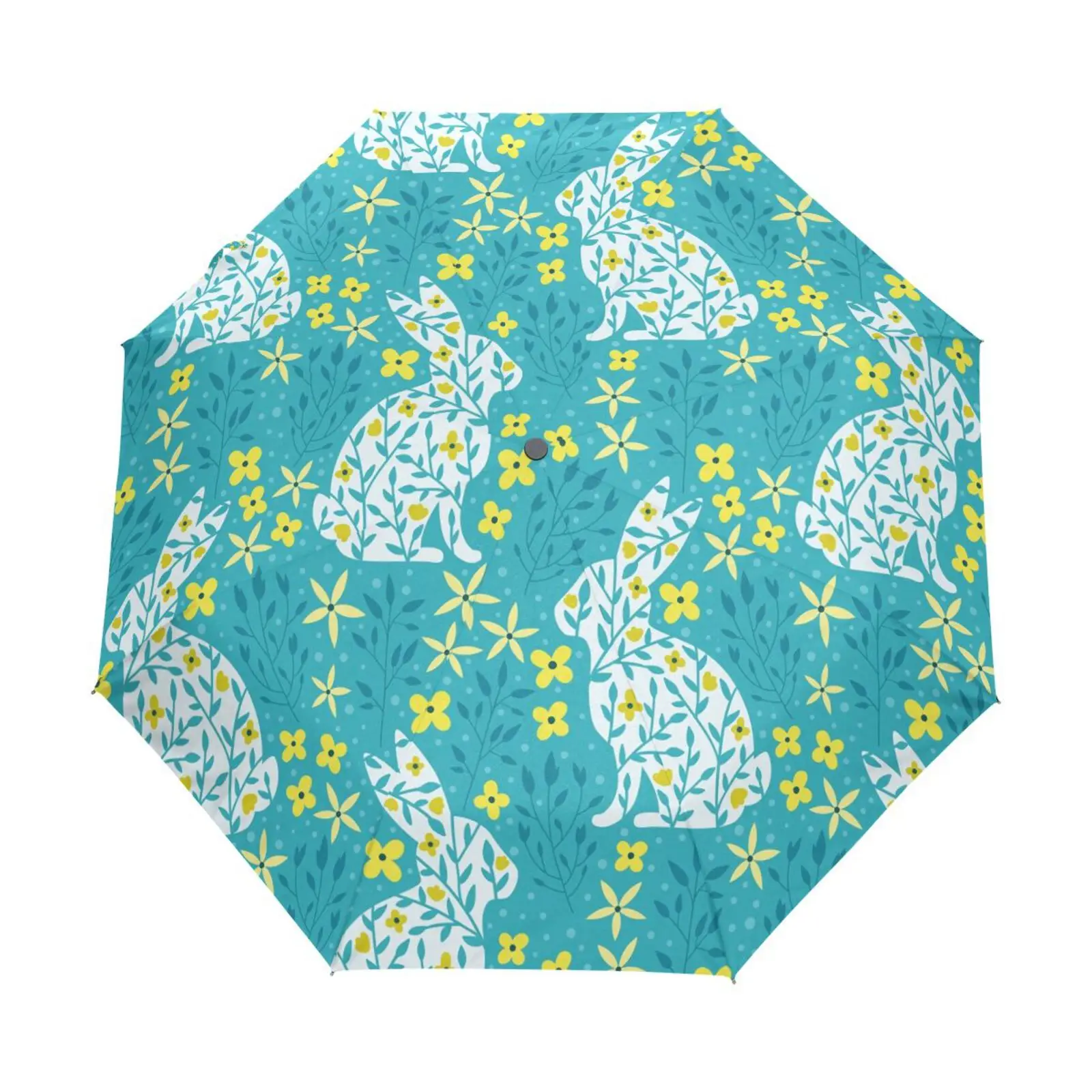 Women Rain Umbrella Chic Three Folding Girl Durable High-quality Portable Cute rabbit print Umbrella Automatic Parapluie New