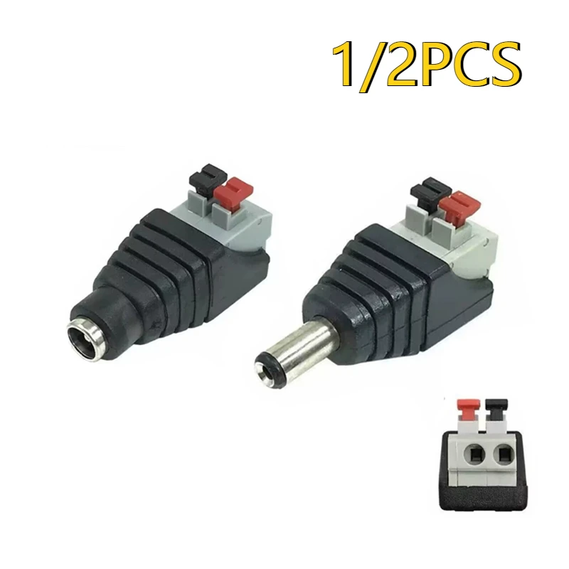 1/2PCS DC Power Jack Stecker Männlich Weiblich Anschlüsse 2,1mm X 5,5mm Adapter für CCTV Kamera LED Streifen Versorgung Terminal