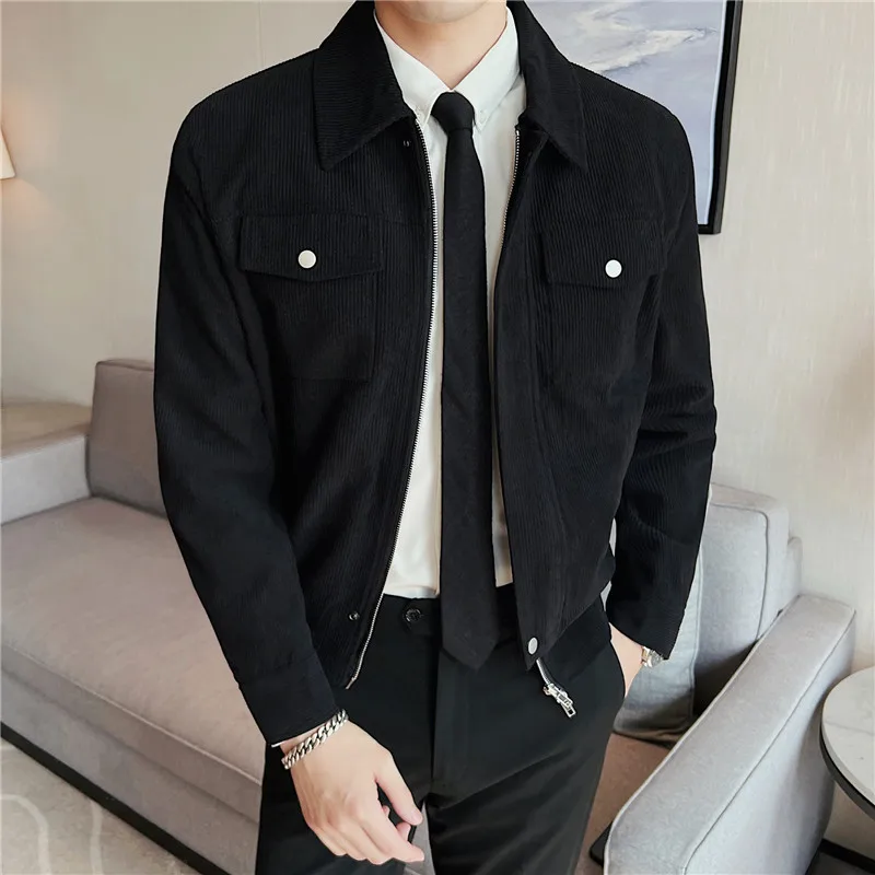 Brand Clothing High Quality for Men Casual Business Jackets/Male Slim Fit Corduroy Stripes Thick Keep Warm Coats S-2XL