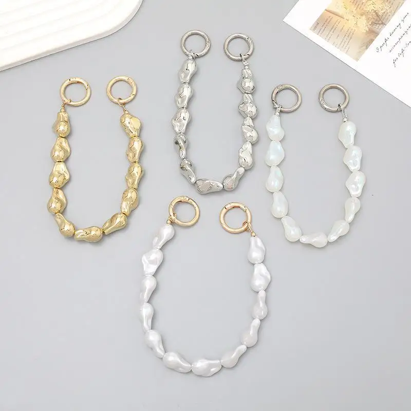 Accesorios de Repuesto para Bolsos: Cadena de Perlas Irregulares Antipérdida, Abalorio DIY para Bolsos, Fundas de Teléfono y Decoración de Fiestas