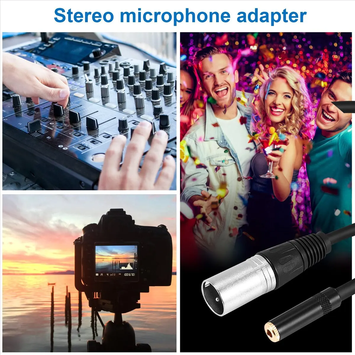 DTC5 0. Wire 3 Pin Xlr Male to 3.5Mm Female Audio Connector Stereo Microphone Adapter