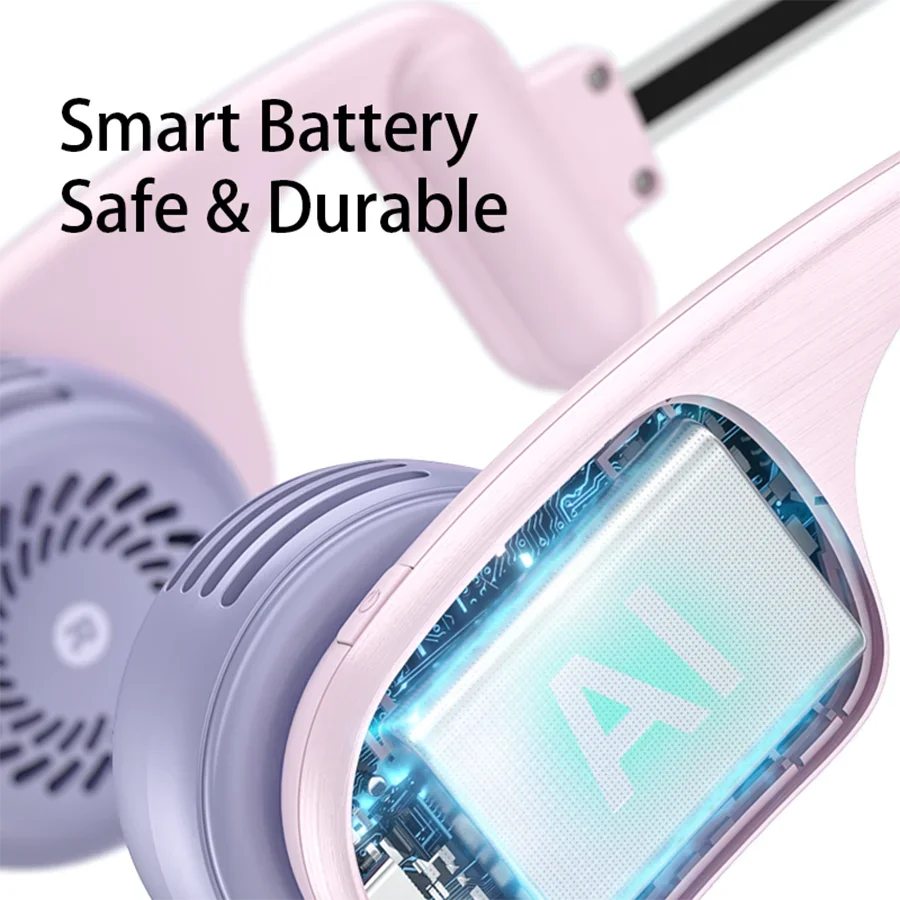 2025 نمط جديد 360 °   مكيف هواء محمول قابل للدوران، مروحة رقبة يمكن ارتداؤها، مروحة خالية من الشفرة، محمولة مع 5 تروس، مروحة رقبة معلقة