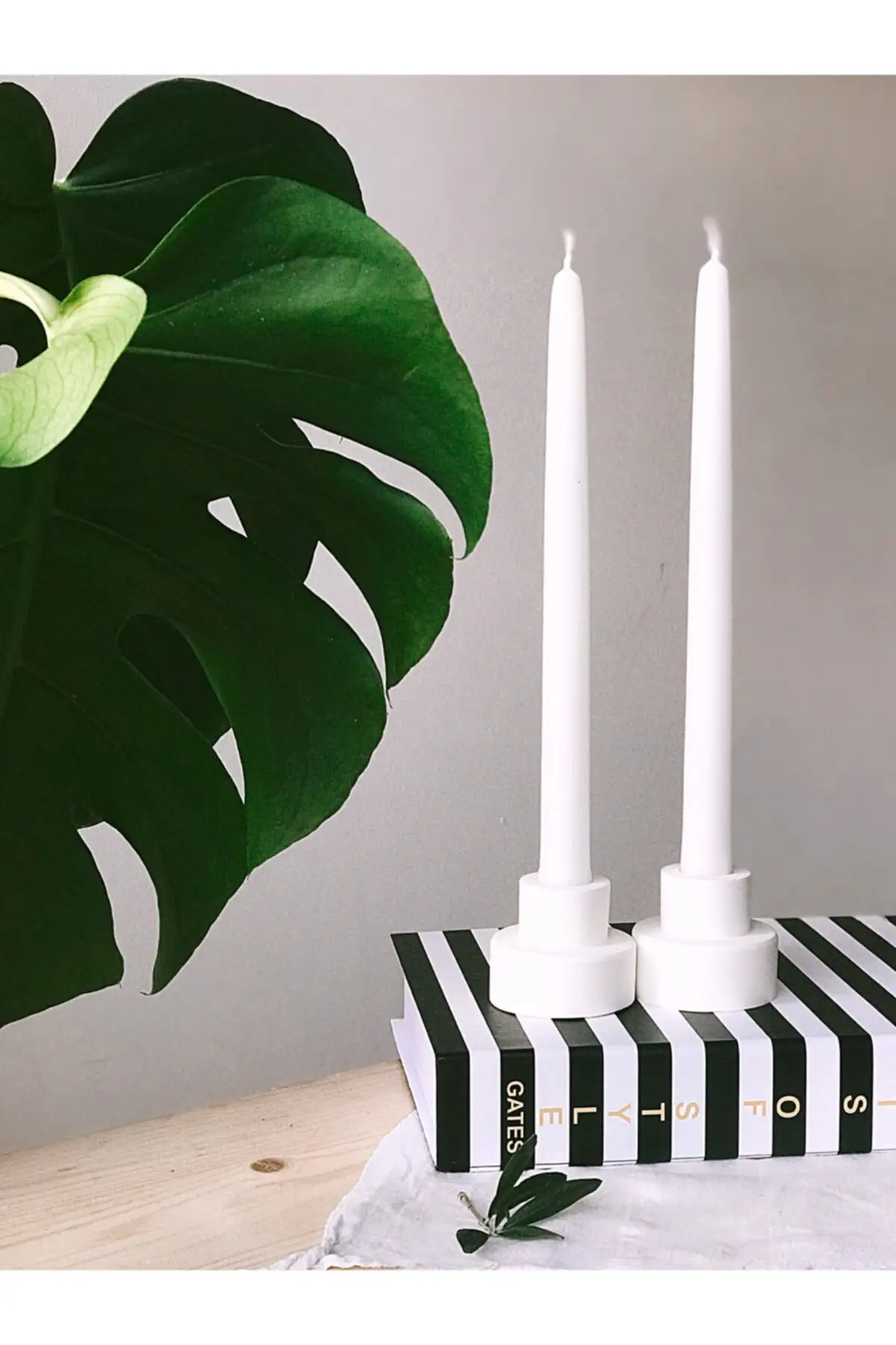 Nordic Candlestick Concrete Candle Holder White Set of 2 Souvenirs Home Office Design Yoga Relaxation Romantic Dear