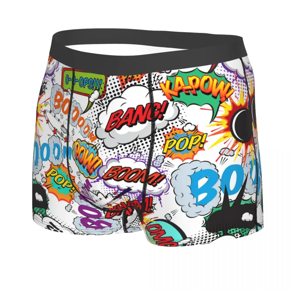 Custom Comic Book Fun Shout Outs Underwear Men Sexy Print Cartoon Graffiti Design Boxer Shorts Panties Briefs Soft Underpants