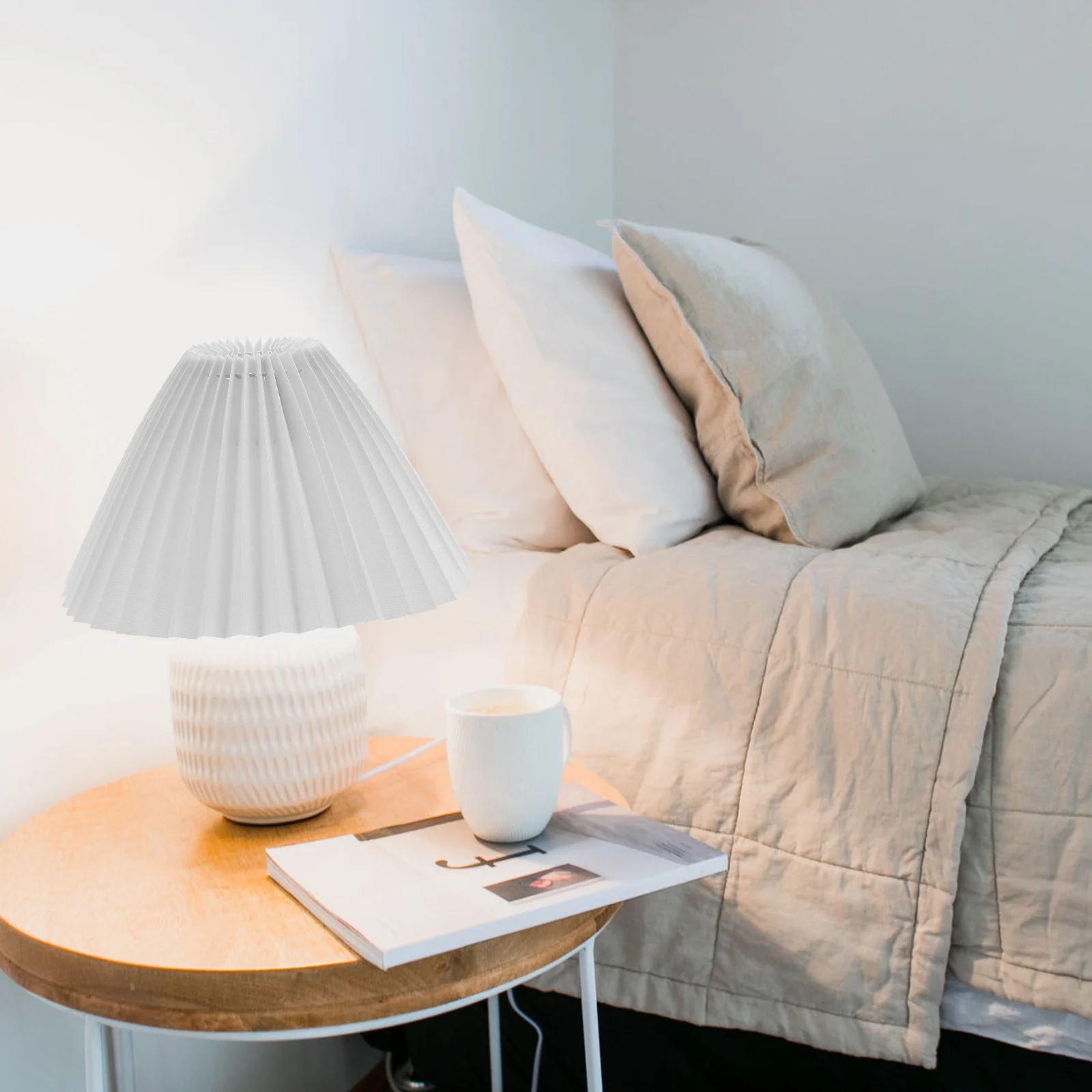 

Creative Winding Cloth Pleated Desk Durable Light Cover Home Decorative Pleated Modern Style Lampshade Wall Lamp Shade Simple