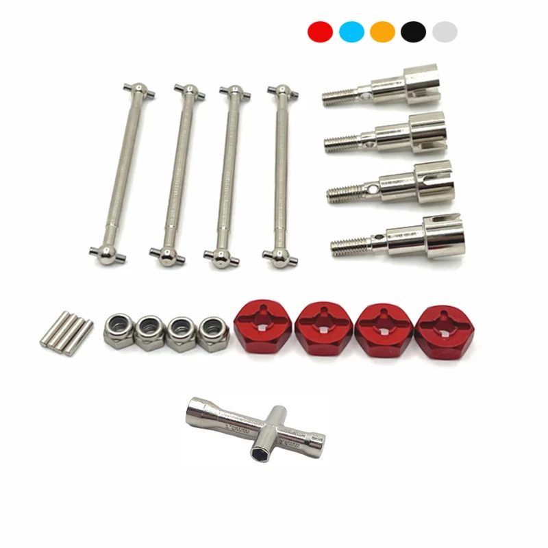 

Wheel Axle Cup Dog Bone for SCY 1/16 JJRC Q117 W130 W141 Brushed Motor Metal Upgrade Parts Kit RC Car OP Accessories