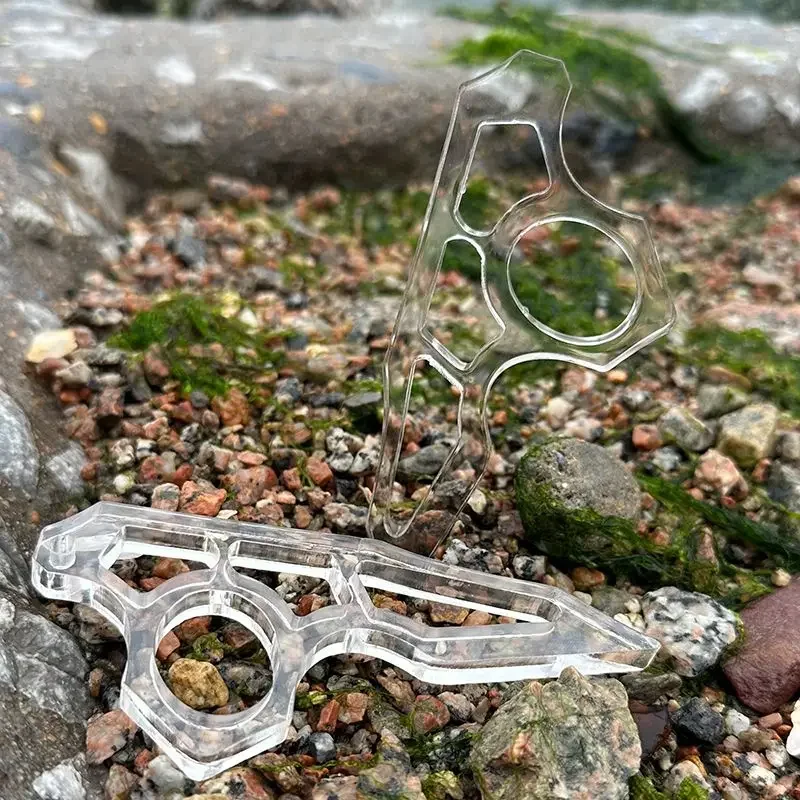 1pcs High-strength Transparent Acrylic PC Material Outdoor Survival Anti-wolf Buckle Handle Self-defense Gadget view 6