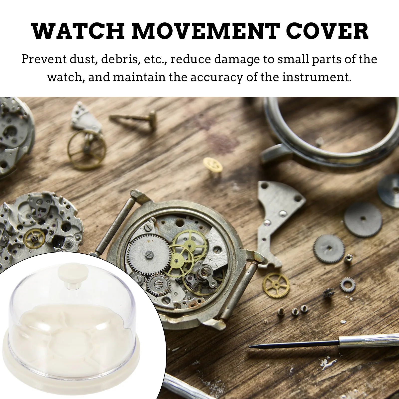 

Plastic Dust Cover for Watch Movement Repair 6 Compartments Portable Storage Watchmakers Tool Anti Dust Debris S