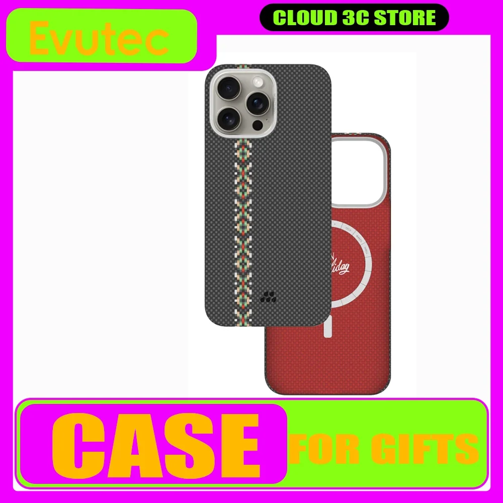 Evutec Carbon Fibre Case Cover iPhone15 PRO MAX Case Magsafe Magnetic Wireless Charging Customized nti-drop Fashion