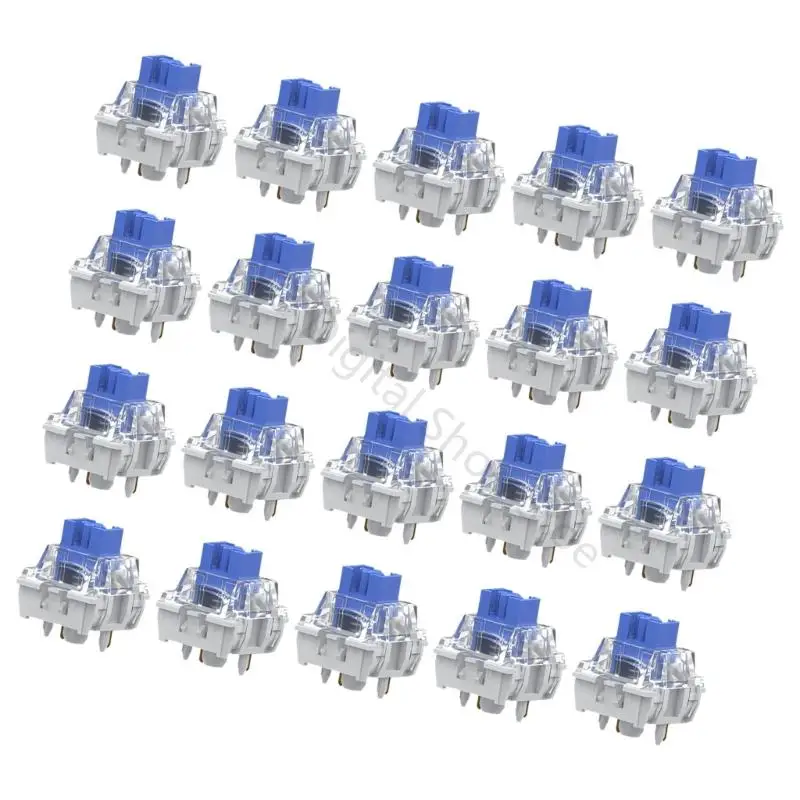 96BA V2 Tastaturschaltermodul für DIY-Reparatur mit transparentem Gehäuse und blauem Stiel – Detail 4