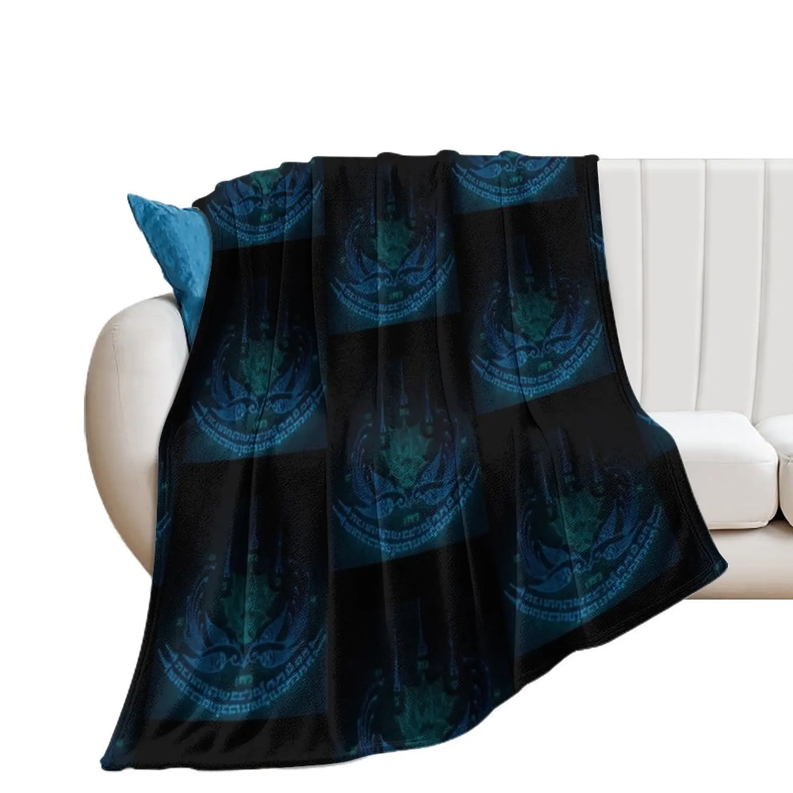 Love Bird With Lotus Flower Sak Yant Throw Blanket Heavy Luxury St Blankets