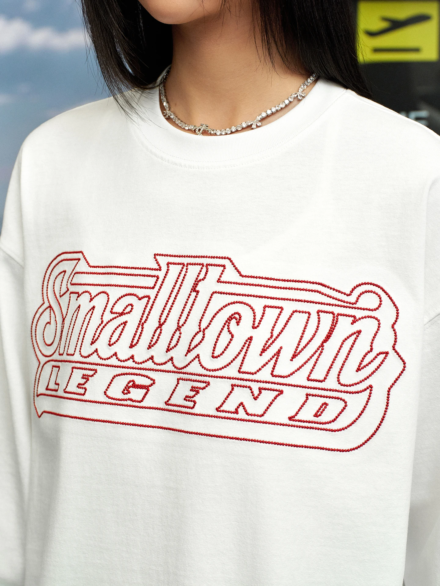 Street Style Long Sleeve T-Shirt with Embroidery Casual Loose Fit Cotton round Neck Print Design for Men And Women
