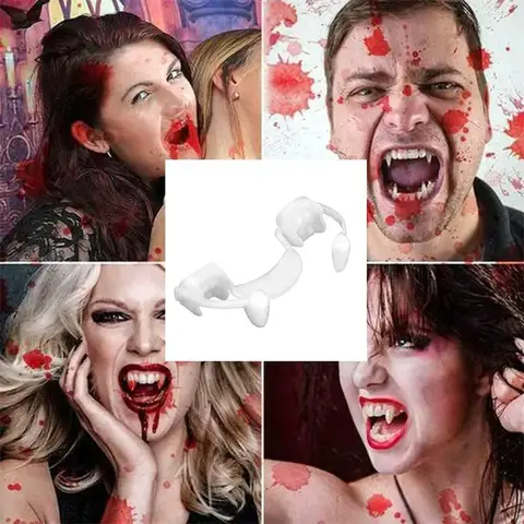 1Pcs Halloween Fake Teeth Cosplay Vampire Fangs Retractable Teeth Monster Werewolf Zombie Teeth Halloween Horror Party Decors