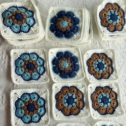 12PCS DIY Knitted Pattern Cards Mix Matchs Designs The Granny Square Mixed Color Handmade Crochet Weave Blankets Or Backpacks