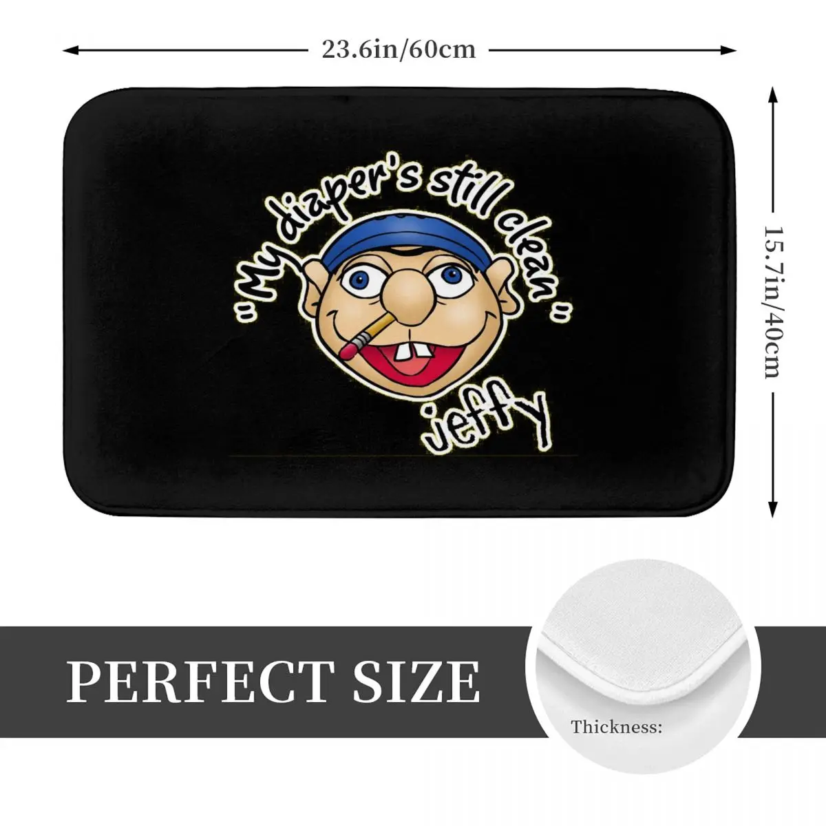 Jeffy My Diaper's Still Clean SML Doormat Kitchen Entrance Home Floor Mat Non-slip Carpet Rug for Bathroom Footpad Mats