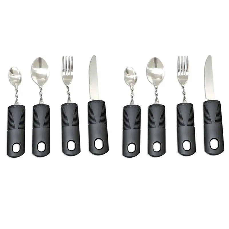 

AB15-8Pcs Bendable Cutlery Disabled Utensil Adult Weighted Utensils Elderly Built Adults Adaptive Tableware Gadgets