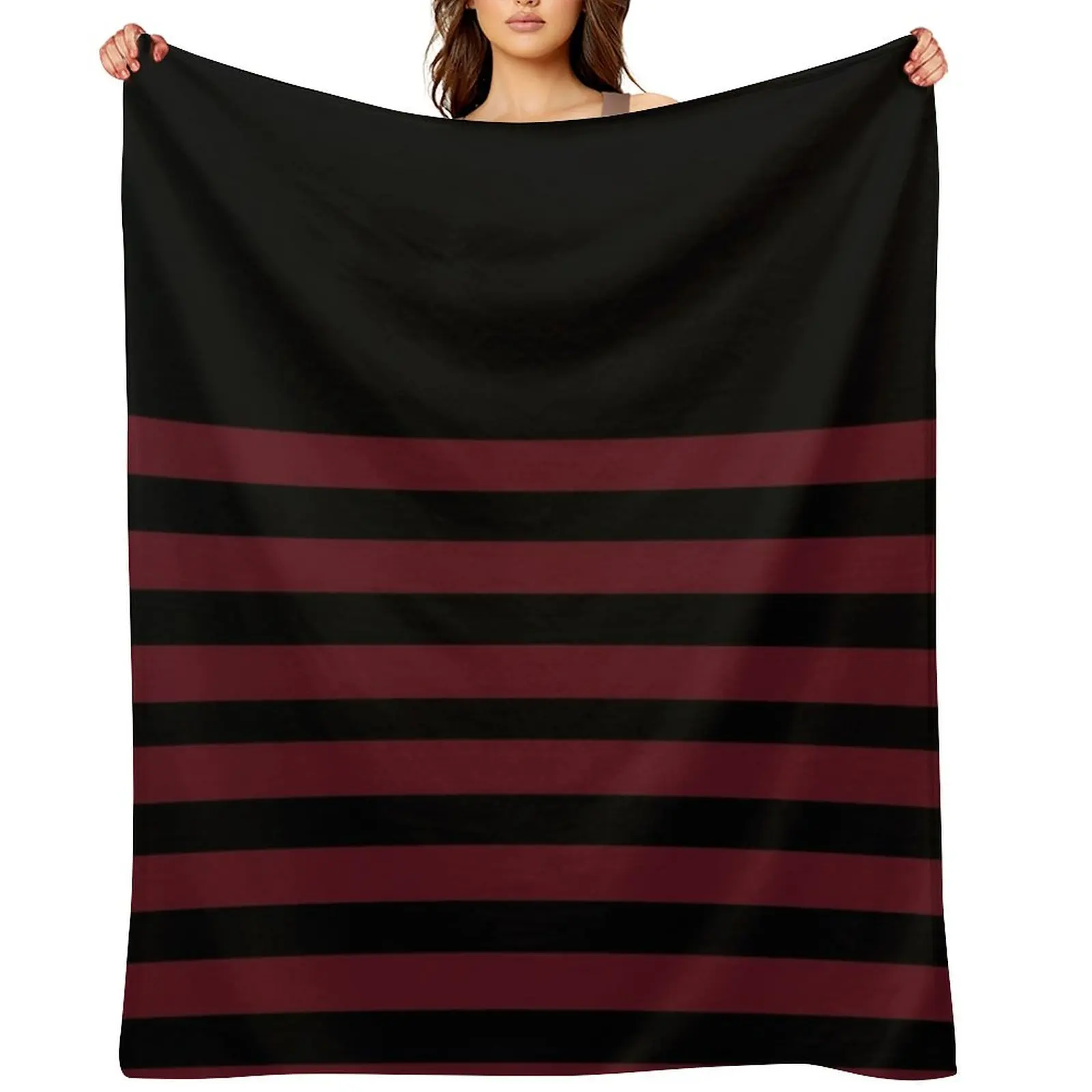 

Black and dark red striped Throw Blanket Comforter for sofa Plaid on the sofa Luxury Throw Blankets
