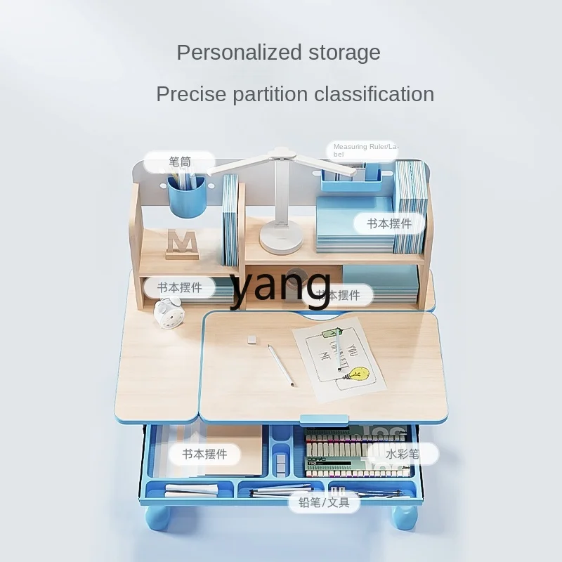 CX Children's Study Desk Pupils' Writing Work Adjustable Table Suit Simple