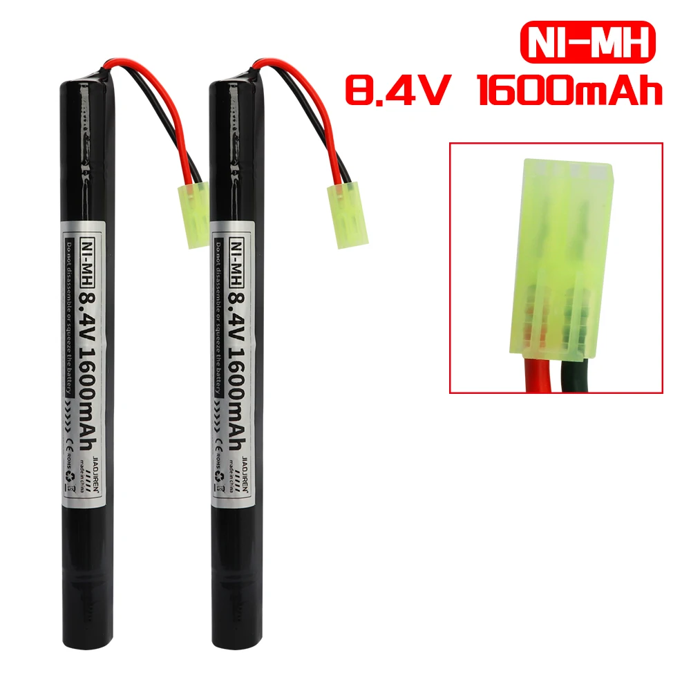 بطارية Ni-MH 8.4 فولت 1600 مللي أمبير في الساعة مع موصل تاميا صغير لبنادق الادسنس Cyma AK47 AEG'S rosman Pulse R76 بطارية 8.4 فولت 1600 مللي أمبير في الساعة