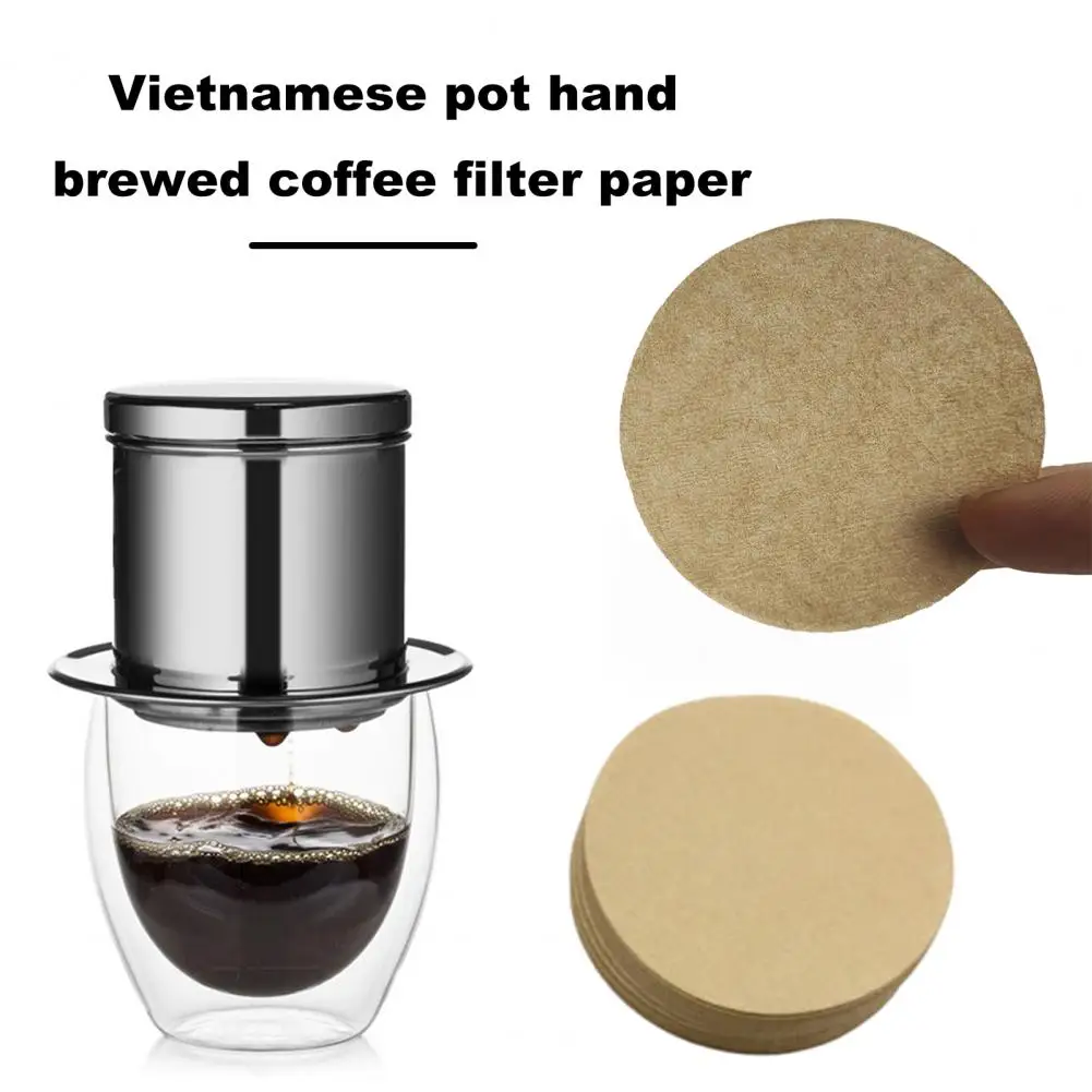 200Pcs 51/53/58/60MM Coffee Filter Paper Natural Unbleached Disposable Round Moka Pot Coffee Dripper Paper Coffee Accessories