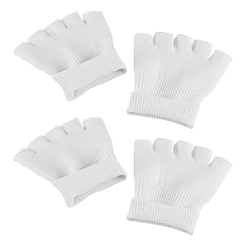 2 Pairs Moisturizing Toe Sock Five Half Socks Gel Foot Beauty Pedicure White Latex Silk SPA