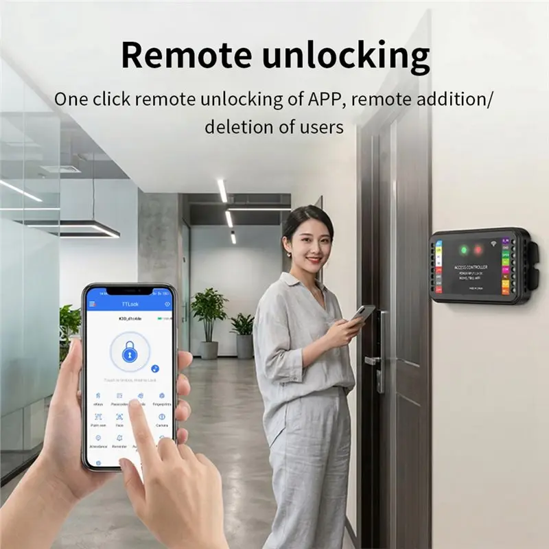 Smart Portable RFID Reader TTLOCK Wifi+ Bluetooth APP Controlled Door Access Control Board Panel Remote Wiegand 26/34 Bit Input