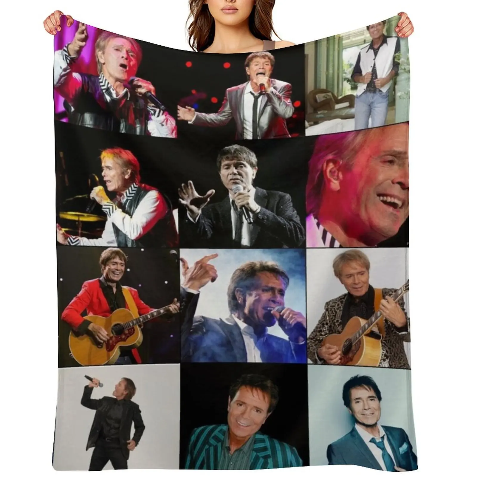 

Cliff Richard Photo Collage Throw Blanket Furry Decorative Sofa Blankets For Sofas wednesday Blankets