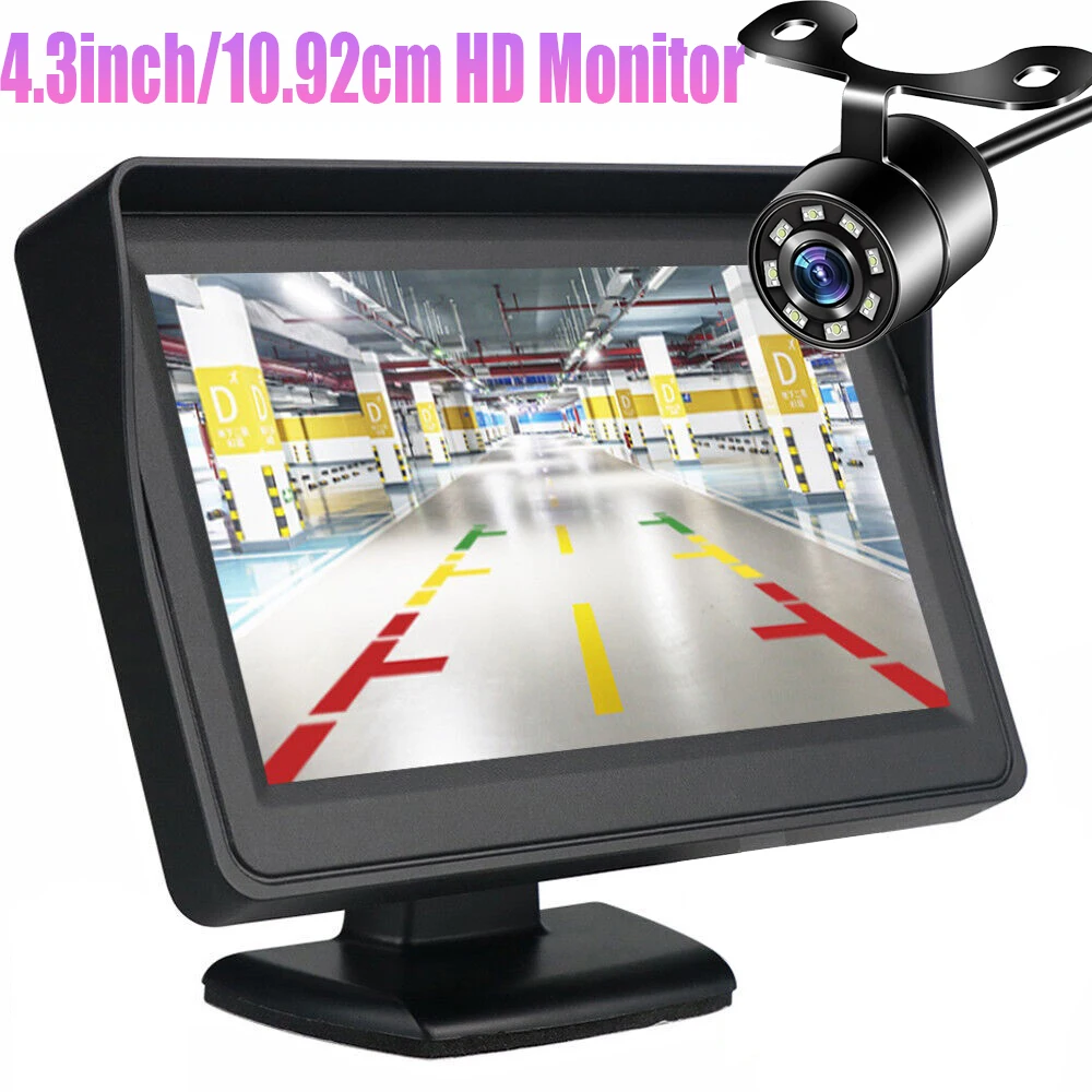 [4.3'' HD Embedded Rear View Camera Kit] Monitor Backup Camera Parking System- For Parking and Reverse Driving for Car, Pickup